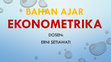 Research paper thumbnail of BAHAN AJAR EKONOMETRIKA