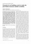 Research paper thumbnail of Potential of reef building corals to study the past Indian monsoon rainfall variability