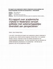 Research paper thumbnail of (2023) EU-rapport over academische vrijheid in Nederland verwart politieke met wetenschappelijke diversiteit aan perspectieven