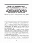 Research paper thumbnail of Les Bilans entrées-sorties, indicateurs de gestion durable des écosystèmes forestiers : cas des plantations de Douglas (Pseudotsuga menziesii (Mirb.) Franco) des Monts du Beaujolais