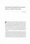 Research paper thumbnail of Animate Intransitive Consonant Stems in North East Cree