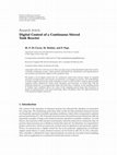 Research paper thumbnail of Digital Control of a Continuous Stirred Tank Reactor