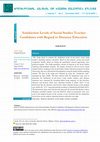 Research paper thumbnail of Satisfaction Levels of Social Studies Teacher Candidates with Regard to Distance Education