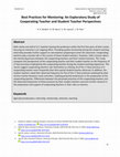 Research paper thumbnail of Best practices for mentoring: An exploratory study of cooperating teacher and student teacher perspectives