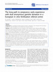 Research paper thumbnail of The long path to pregnancy: early experience with dual anonymous gamete donation in a European in vitro fertilisation referral centre