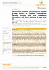 Research paper thumbnail of Intraovarian insertion of autologous platelet growth factors as cell-free concentrate: Fertility recovery and first unassisted conception with term delivery at age over 40