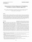 Research paper thumbnail of Measurements of Immune Responses for Establishing Correlates of Vaccine Protection Against HIV