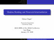 Research paper thumbnail of Shadow banking and financial intermediation