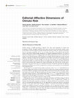 Research paper thumbnail of Editorial: Affective Dimensions of Climate Risk