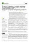 Research paper thumbnail of The rs8176740 T/A and rs512770 T/C Genetic Variants of the ABO Gene Increased the Risk of COVID-19, as well as the Plasma Concentration Platelets