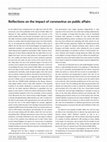 Research paper thumbnail of Reflections on the impact of coronavirus on public affairs