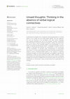 Research paper thumbnail of Unsaid thoughts: Thinking in the absence of verbal logical connectives