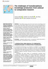 Research paper thumbnail of The challenges of transdisciplinary knowledge production: from unilocal to comparative research