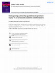 Research paper thumbnail of Reimagining authorship guidelines to promote equity in co-produced academic collaborations