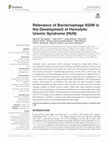 Research paper thumbnail of Relevance of Bacteriophage 933W in the Development of Hemolytic Uremic Syndrome (HUS)