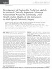 Research paper thumbnail of Development of Deployable Predictive Models for Minimal Clinically Important Difference Achievement Across the Commonly Used Health-related Quality of Life Instruments in Adult Spinal Deformity Surgery