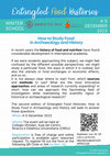 Research paper thumbnail of Winter Schoool_Entangled Food Histories: How to Study Food in Archaeology and History