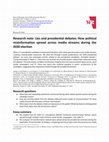 Research paper thumbnail of Research note: Lies and presidential debates: How political misinformation spread across media streams during the 2020 election