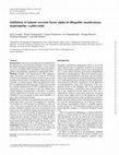 Research paper thumbnail of Inhibition of tumour necrosis factor alpha in idiopathic membranous nephropathy: a pilot study