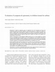 Research paper thumbnail of Evaluation of symptoms &amp; spirometry in children treated for asthma