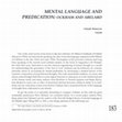 Research paper thumbnail of Mental language and predication: Ockham and Abelard