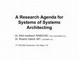 Research paper thumbnail of A Research Agenda for Systems of Systems Architecting