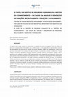 Research paper thumbnail of O Papel Da Gestão De Recursos Humanos Na Gestão Do Conhecimento – Os Casos Da Análise e Descrição De Funções, Recrutamento e Seleção e Acolhimento