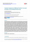 Research paper thumbnail of Content Analysis of Official Twitter Account of Under-20 Football World Cup