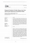 Research paper thumbnail of Pengaruh Kualitas Produk, Harga, dan Citra Merek pada Keputusan Pembelian Mobil