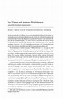 Research paper thumbnail of Von Wissen und anderen Reichtümern