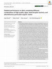 Research paper thumbnail of Daphniaperformance on diets containing different combinations of high‐quality algae, heterotrophic bacteria, and allochthonous particulate organic matter