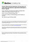 Research paper thumbnail of Factors influencing the distribution and abundance of small rodent pest species in agricultural landscapes in Eastern Uganda