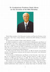 Research paper thumbnail of To Academician Professor Radu Miron on the Occasion of his 90th Birthday