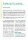 Research paper thumbnail of Développement économique et croissance des usages des métaux