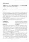 Research paper thumbnail of Challenges in the use Electronic Medical Records in Middle Eastern Countries: A Narrative Review