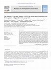 Research paper thumbnail of The Quality of Care and Support (QOCS) for people with disability scale: Development and psychometric properties