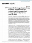 Research paper thumbnail of Perpendicular magnetic anisotropy, tunneling magnetoresistance and spin-transfer torque effect in magnetic tunnel junctions with Nb layers