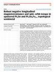 Research paper thumbnail of Robust negative longitudinal magnetoresistance and spin–orbit torque in sputtered Pt3Sn and Pt3SnxFe1-x topological semimetal