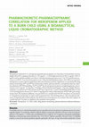 Research paper thumbnail of Pharmacokinetic-Pharmacodynamic Correlation for Meropenem Applied to a Burn Child Using a Bioanalytical Liquid Cromatographic Method