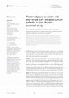 Research paper thumbnail of Preferred place of death and end-of-life care for adult cancer patients in Iran: A cross-sectional study