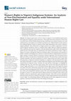 Research paper thumbnail of Women’s Rights in Nigeria’s Indigenous Systems: An Analysis of Non-Discrimination and Equality under International Human Rights Law