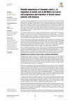 Research paper thumbnail of Possible importance of Cannabis sativa L. in regulation of insulin and IL-6R/MAO-A in cancer cell progression and migration of breast cancer patients with diabetes