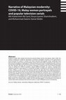 Research paper thumbnail of Narrative of Malaysian modernity: COVID-19, Malay women portrayals and popular television serials