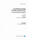 Research paper thumbnail of Air pollution by ozone in Europe in summer 2001 Overview of exceedances of EC ozone threshold values during the summer season April-August 2001