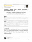 Research paper thumbnail of Evaluation of Stability study of Selected Preservatives in Aluminium Hydroxide Gel- USP