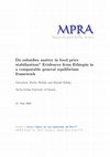 Research paper thumbnail of Do subsidies matter in food price stabilization? Evidences from Ethiopia in a computable general equilibrium framework