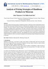 Research paper thumbnail of Analysis of Pricing Strategies of Handloom Products in Mizoram