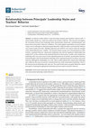 Research paper thumbnail of Relationship between Principals’ Leadership Styles and Teachers’ Behavior