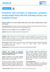 Research paper thumbnail of Prevalence and correlates of depressive symptoms among people living with HIV attending tertiary care hospitals in Oman