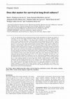 Research paper thumbnail of Does diet matter for survival in long-lived cultures?